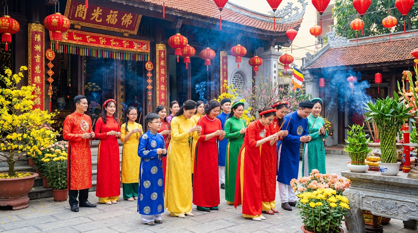 Người Việt đi chùa cầu an đầu năm mới