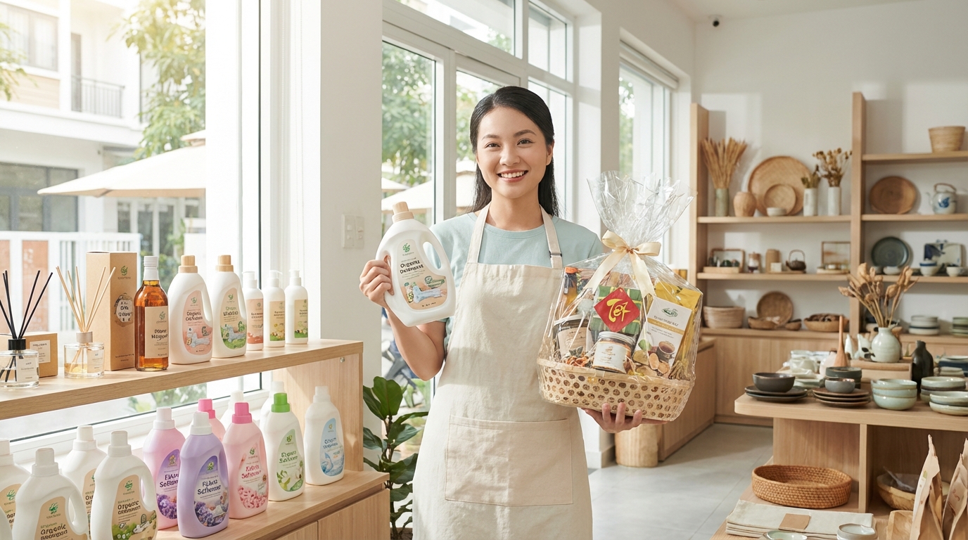 Chủ shop Nắng House tư vấn sản phẩm vệ sinh an toàn cho gia đình