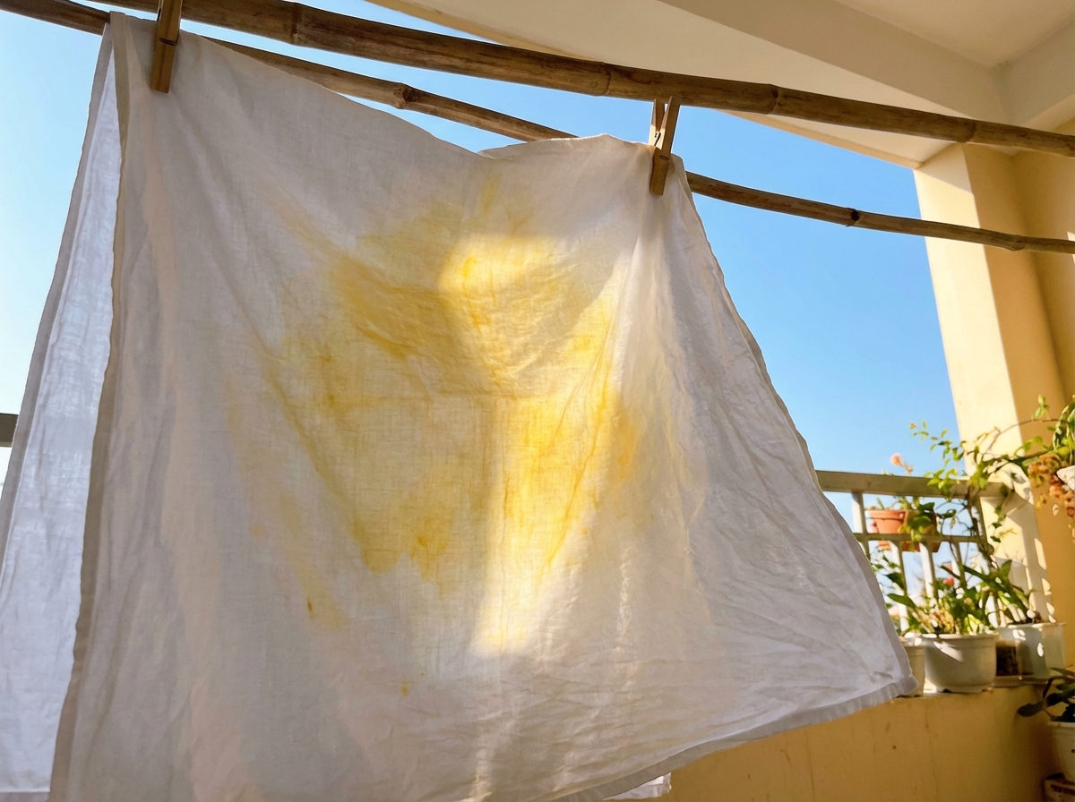 Phơi áo ra nắng — phương pháp tẩy vết nghệ tự nhiên nhất