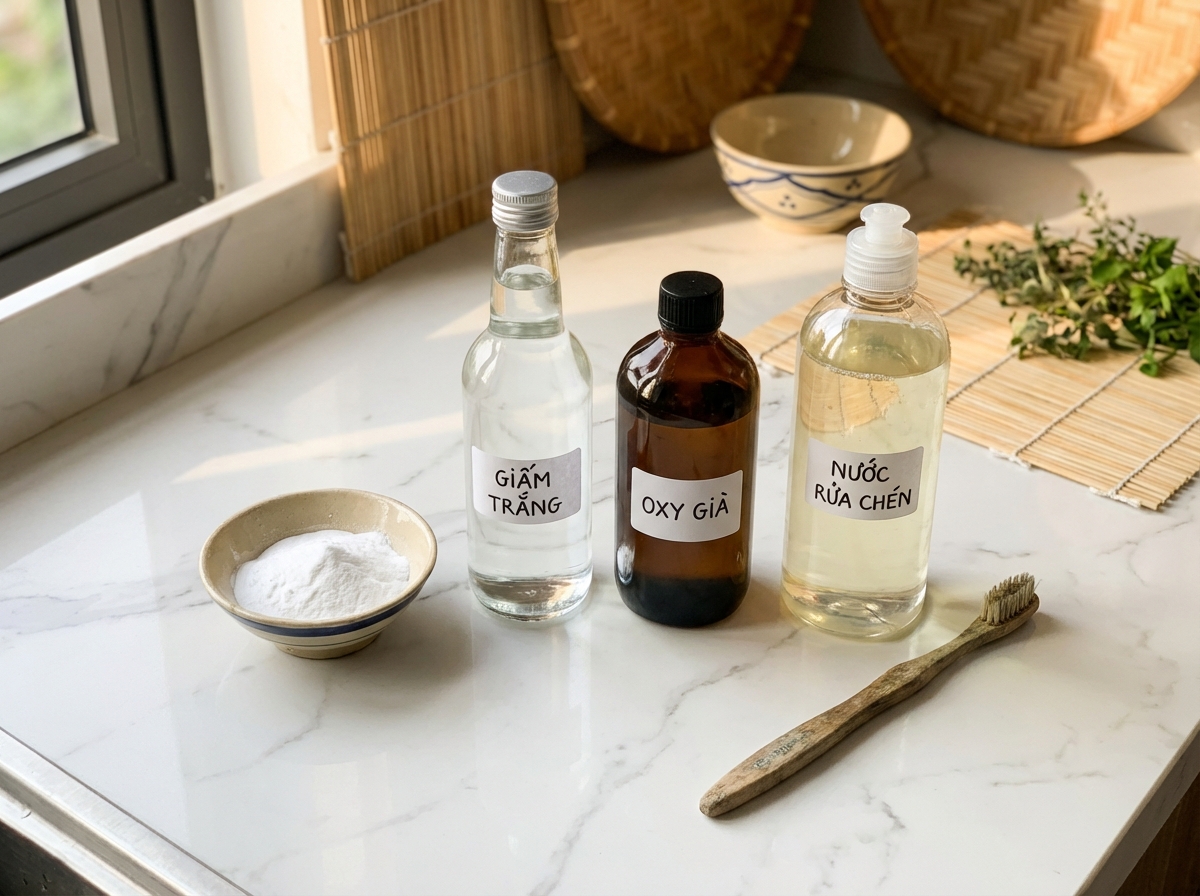 Nguyên liệu tẩy ố vàng có sẵn trong nhà