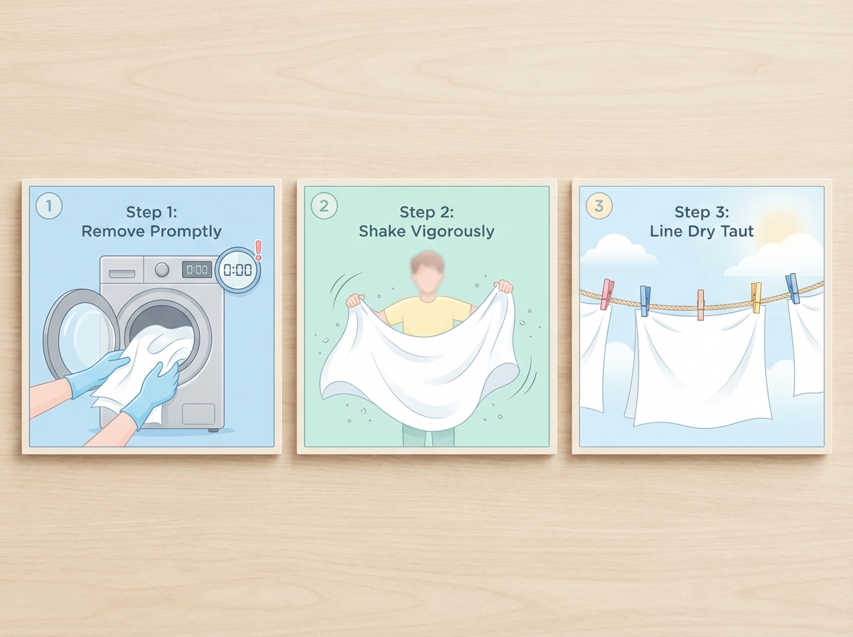 3 mẹo giặt ga giường không nhăn: lấy ra ngay, giũ mạnh, phơi kéo căng