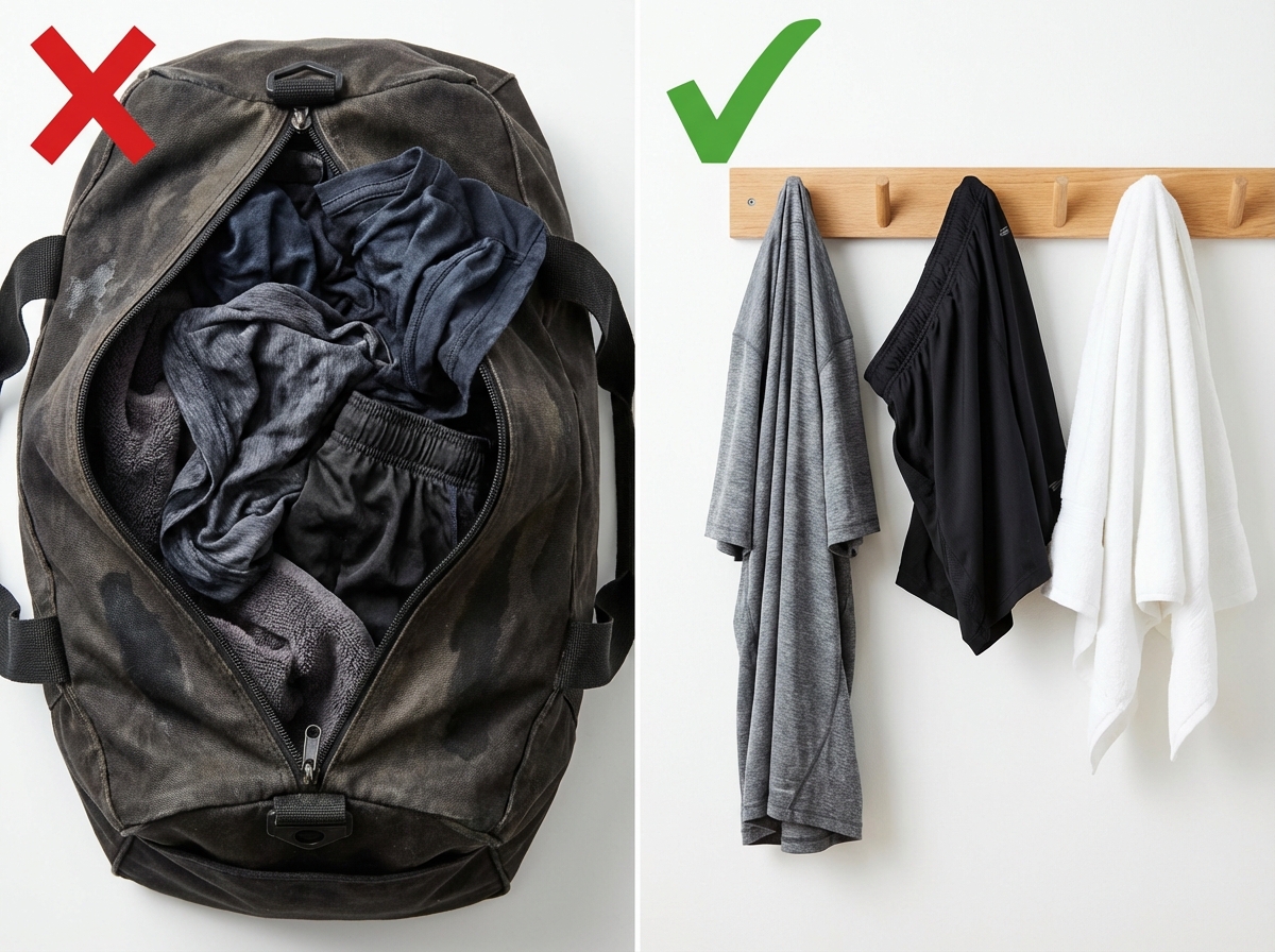 So sánh sai vs đúng khi xử lý đồ thể thao sau tập