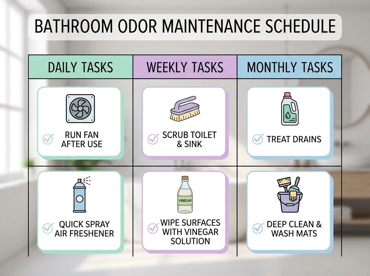 Lịch khử mùi nhà vệ sinh theo ngày, tuần, tháng