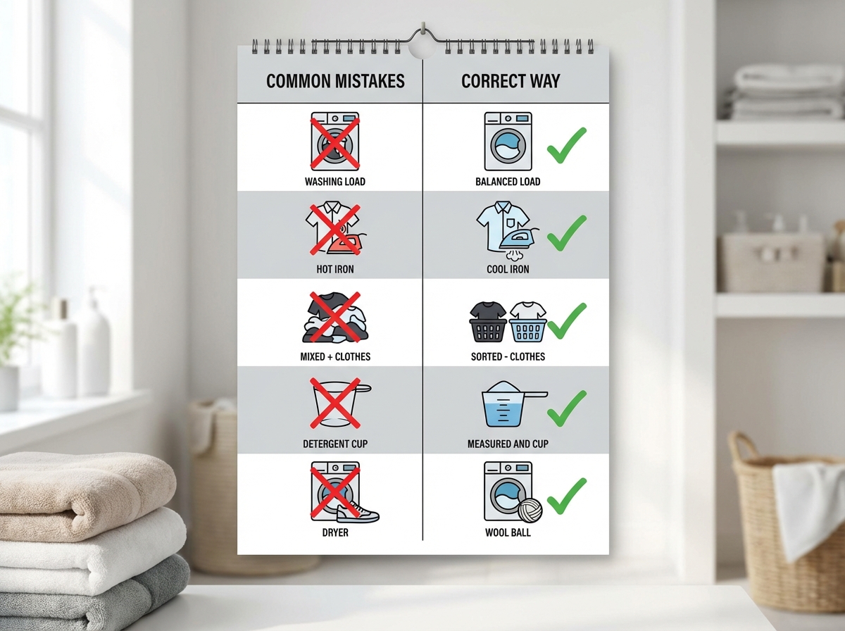 Infographic 10 sai lầm giặt giũ phổ biến