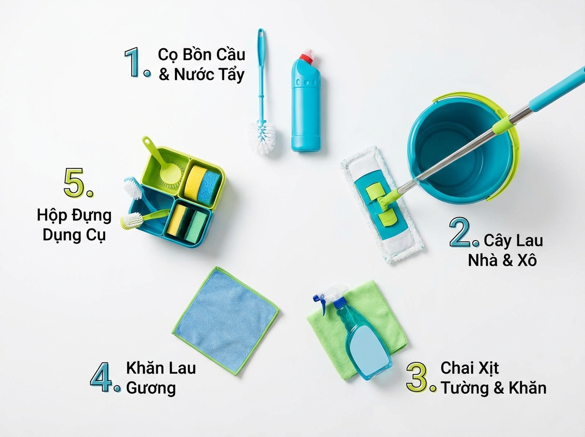 Quy trình vệ sinh nhà vệ sinh 30 phút - 5 bước
