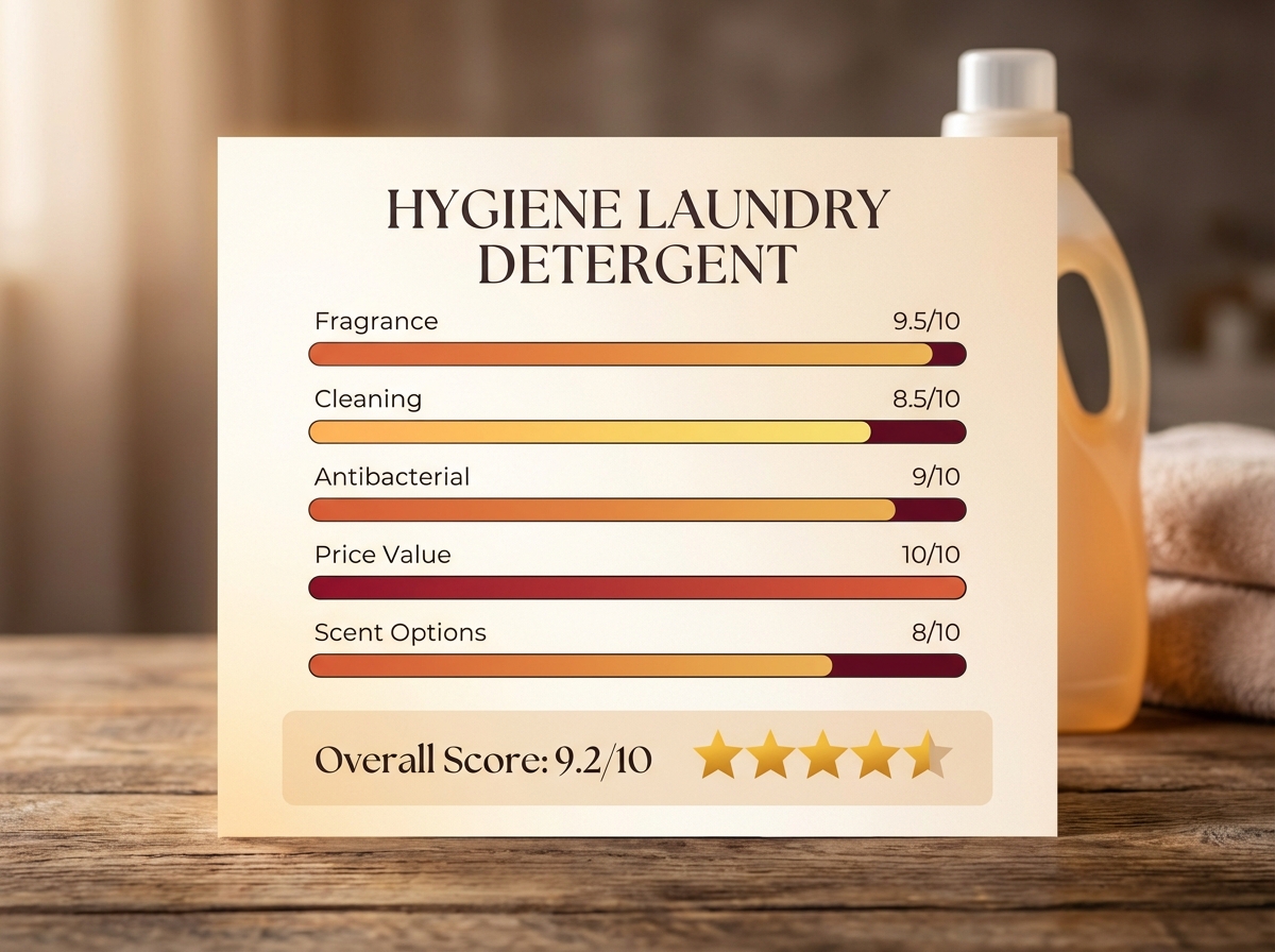 Scorecard đánh giá nước giặt Hygiene 5 tiêu chí