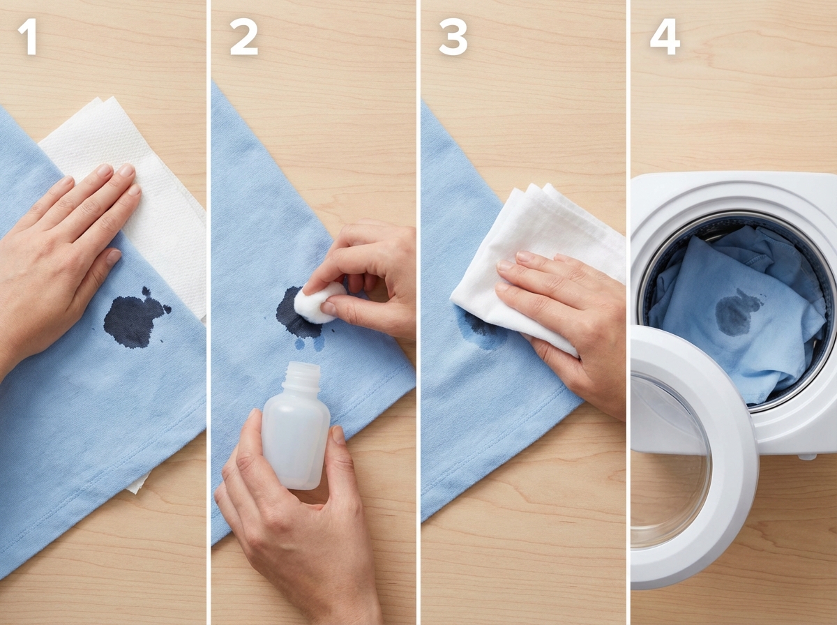 Hướng dẫn từng bước tẩy vết mực bút bi trên quần áo