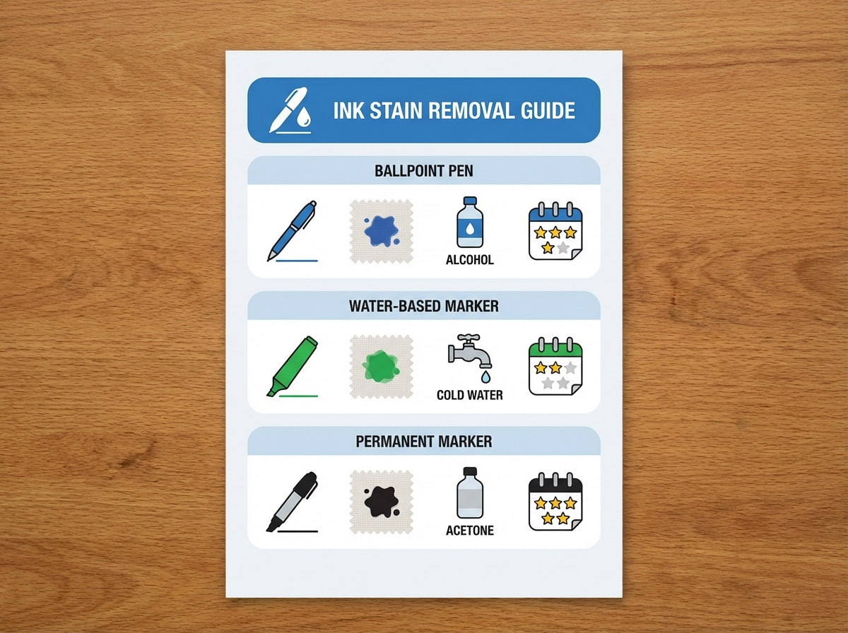 So sánh phương pháp tẩy vết mực theo từng loại bút