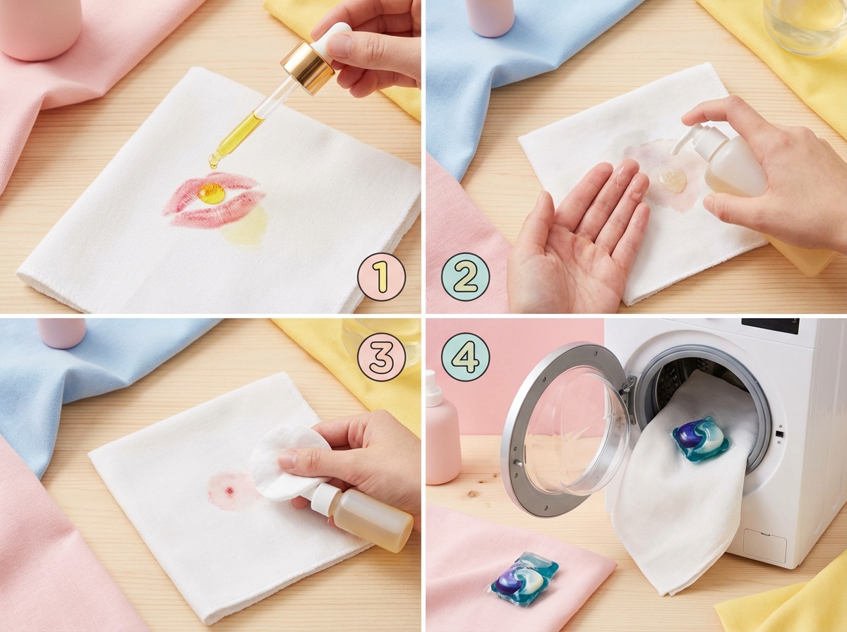 Hướng dẫn 3 bước tẩy vết son môi: dầu ăn, nước rửa bát, oxy già