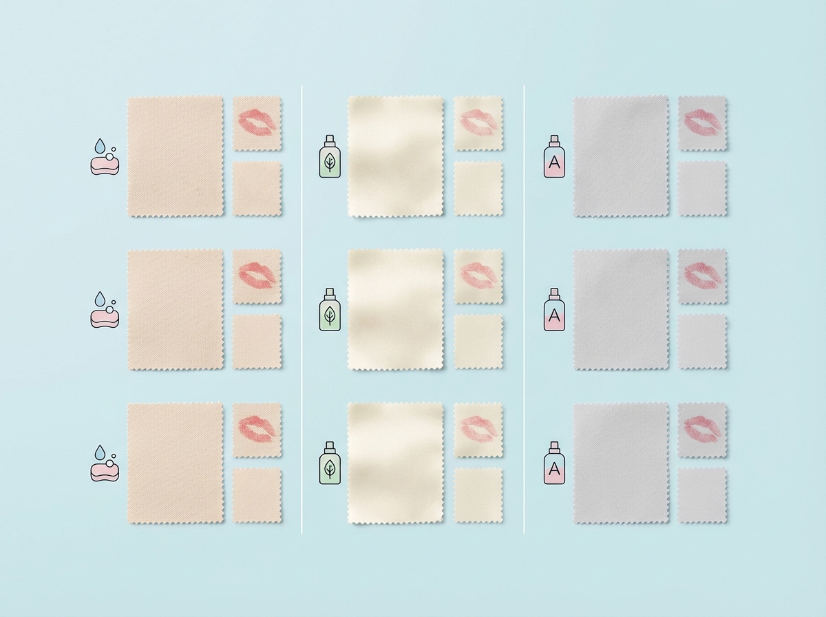 Bảng xử lý vết son theo loại vải: cotton, lụa, polyester, len