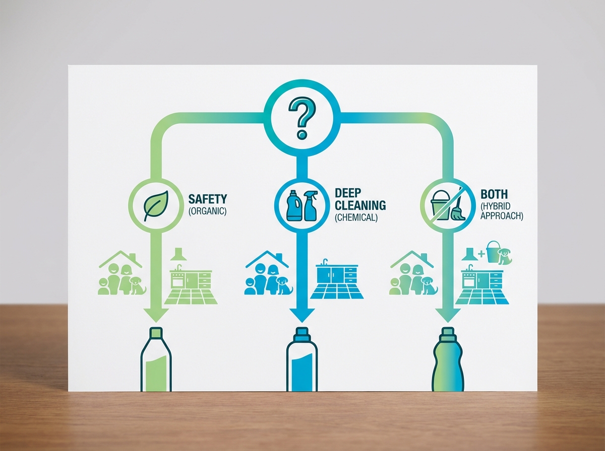 Gợi ý chọn nước lau sàn theo tình huống: có em bé, thú cưng, nhà bếp, tiết kiệm