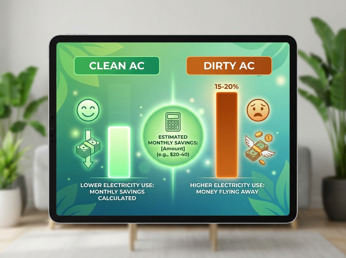So sánh tiết kiệm điện: điều hòa sạch vs bẩn