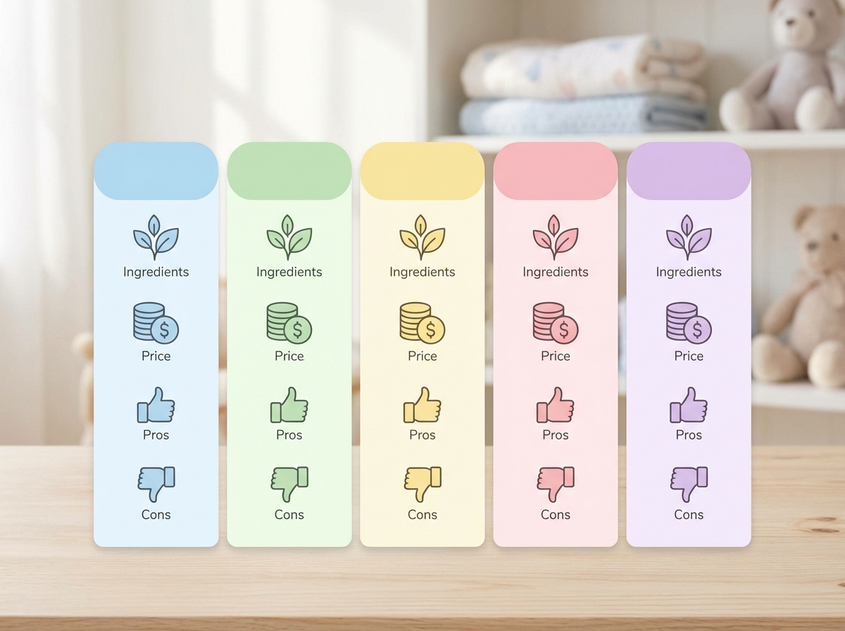 Infographic so sánh nhanh 5 loại nước giặt cho bé