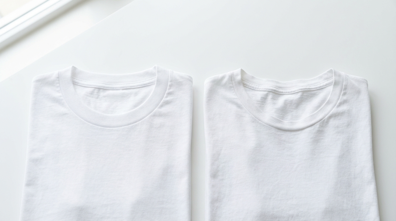 So sánh áo thun cổ đẹp và áo thun bị giãn cổ