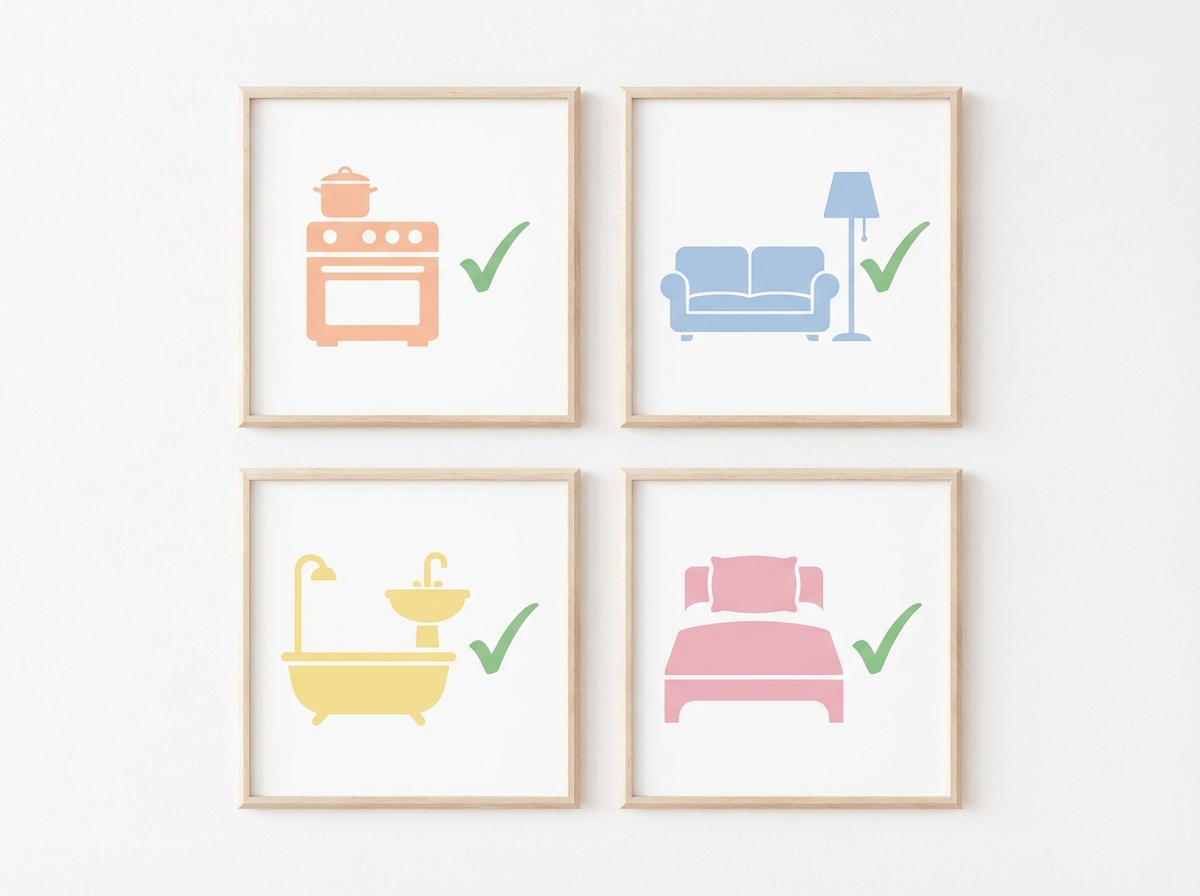 Checklist diệt khuẩn theo khu vực: bếp, phòng khách, nhà tắm và phòng ngủ