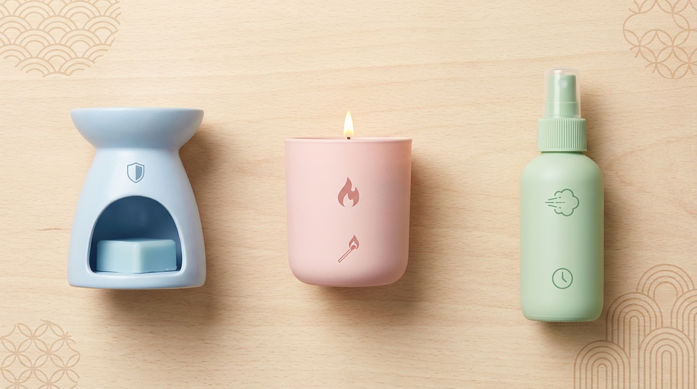 So sánh sáp thơm, nến thơm và xịt phòng - ưu nhược điểm