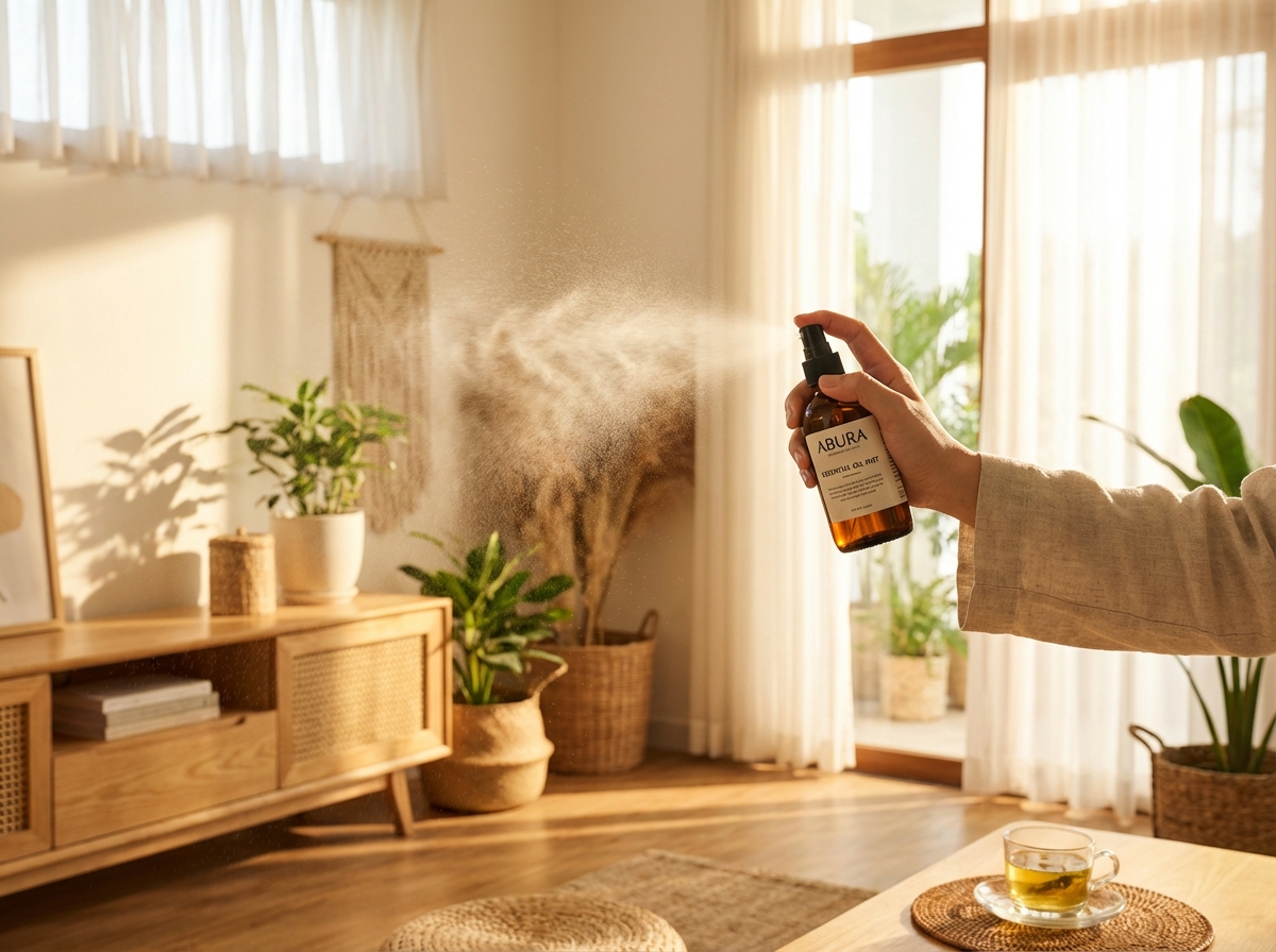 Tay xịt chai Abura tinh dầu vào phòng, hơi sương tự nhiên nhẹ nhàng