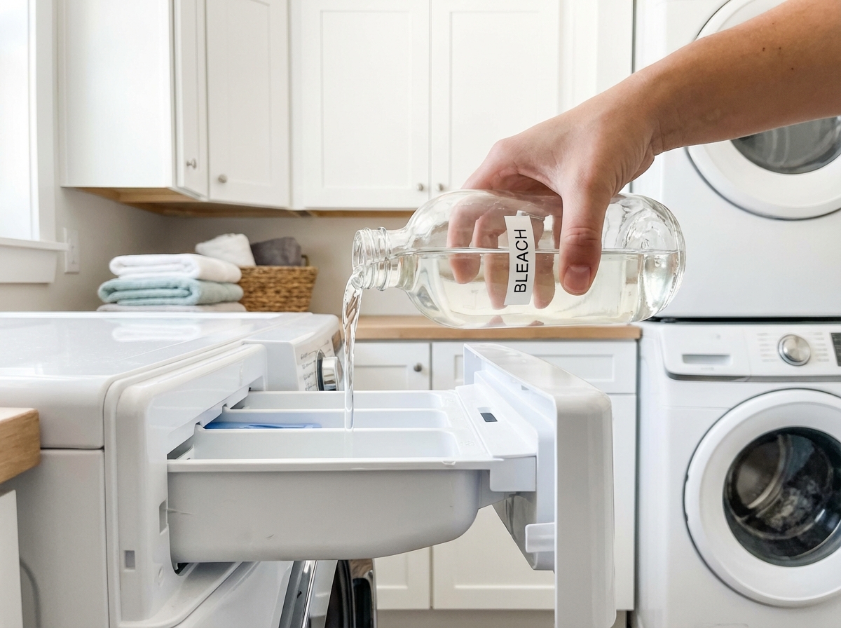 Đổ nước tẩy Hygiene vào ngăn máy giặt - thao tác đúng cách