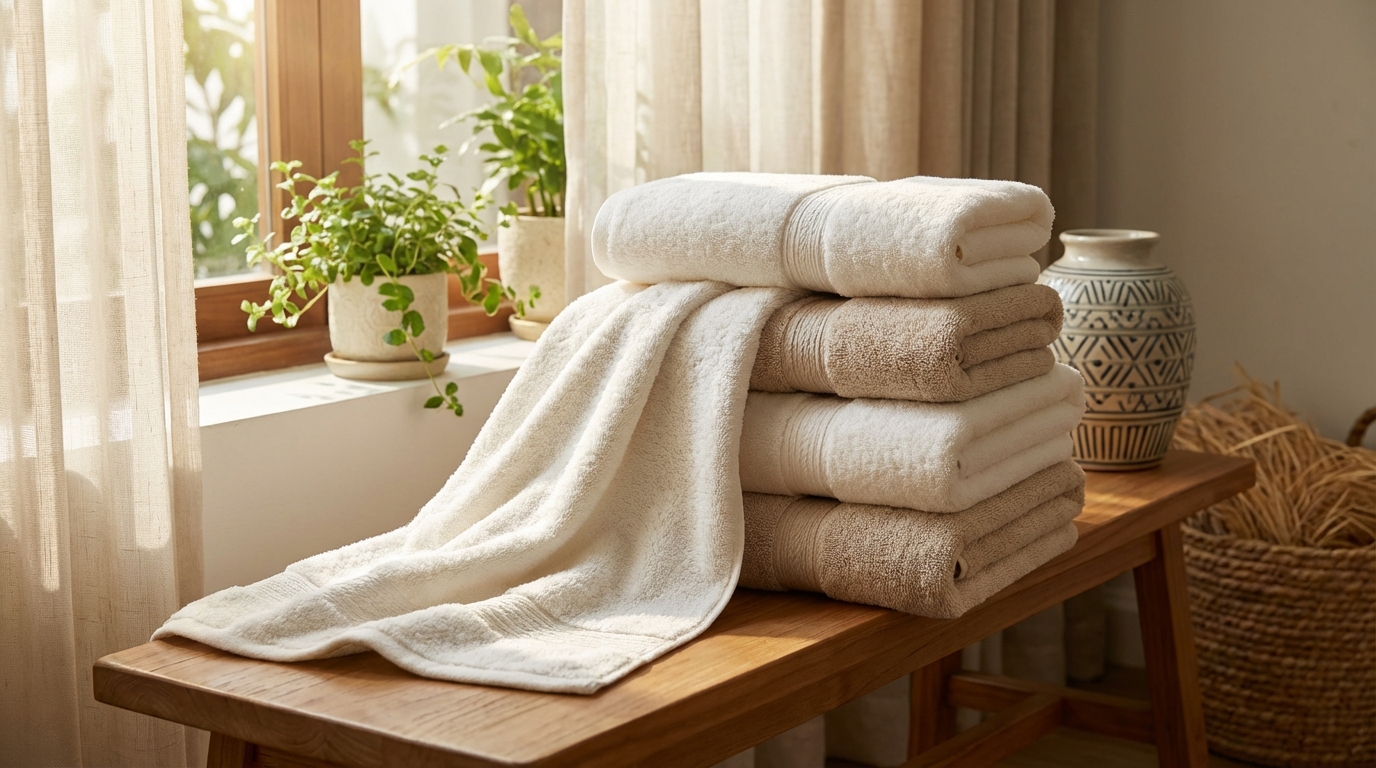 Khăn bông mềm mại sau khi giặt xả đúng cách