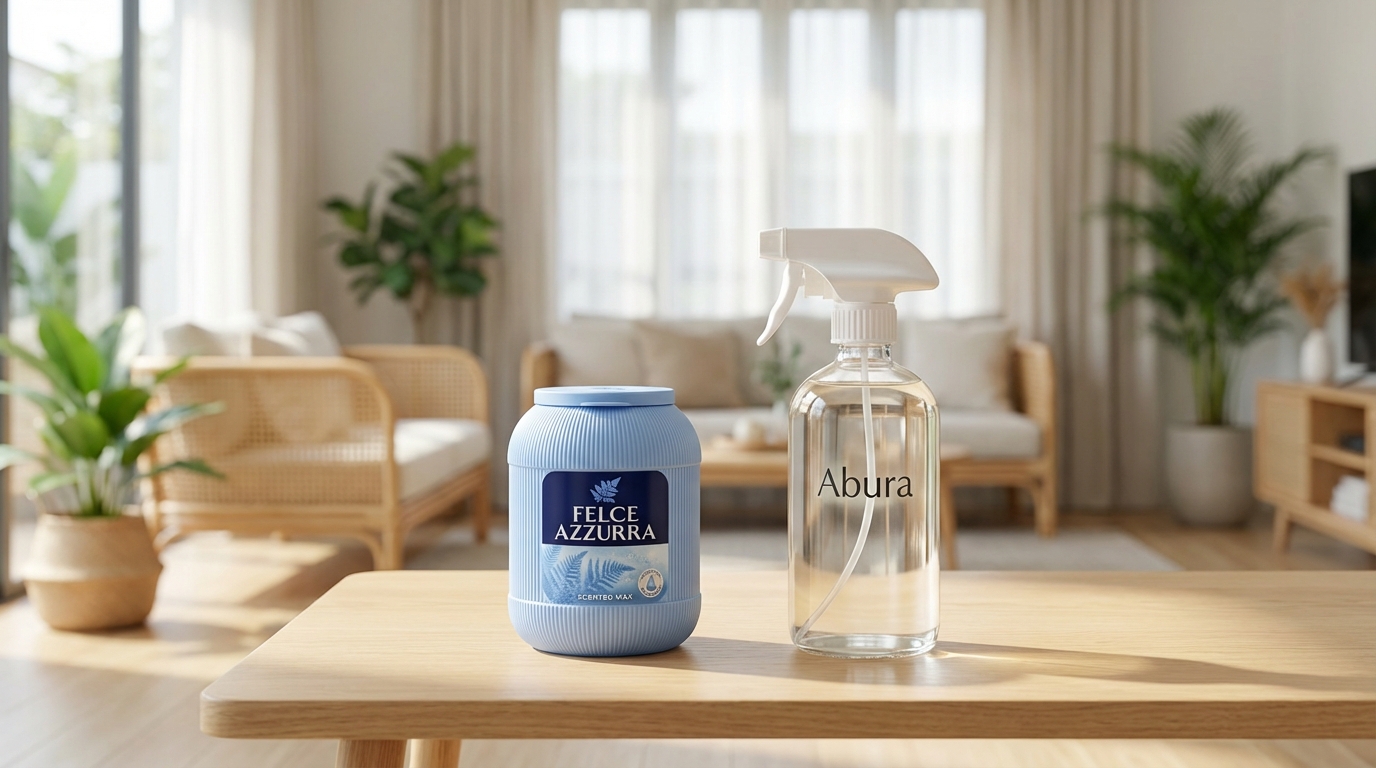 So sánh sáp thơm Felce Azzurra và xịt thơm Abura cho không gian gia đình