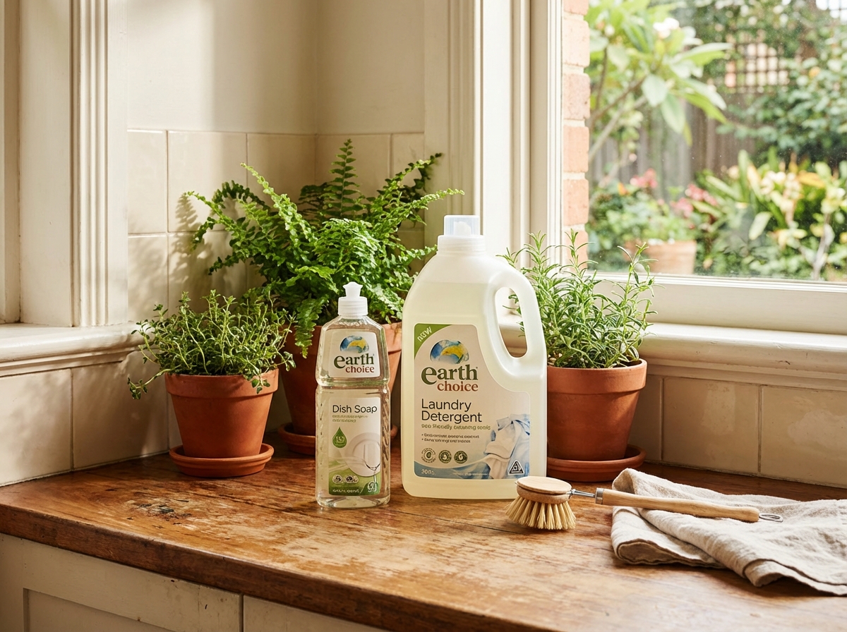 Sản phẩm Earth Choice trong môi trường gia đình eco-friendly