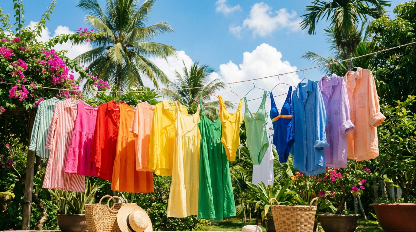 Quần áo mùa hè phơi ngoài nắng – cần biết cách phơi đúng để đồ bền màu