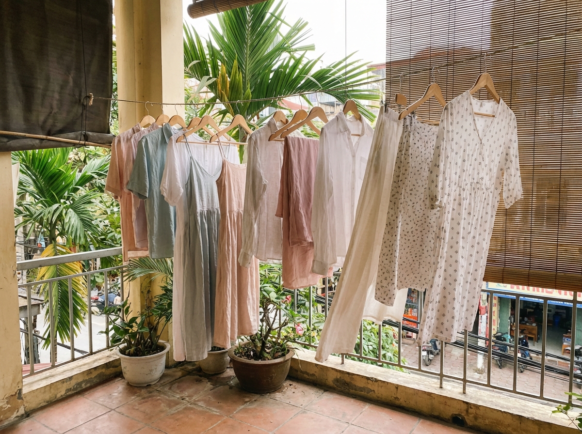 Phơi đồ bóng râm đúng cách – hương thơm bay chậm hơn và vải bền hơn