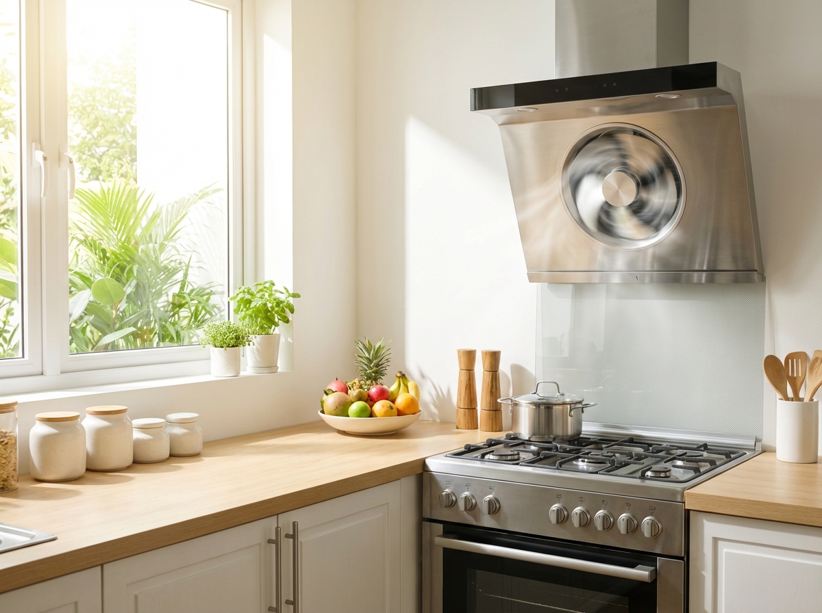 Bếp sạch sẽ thoáng mát không mùi trong mùa nóng