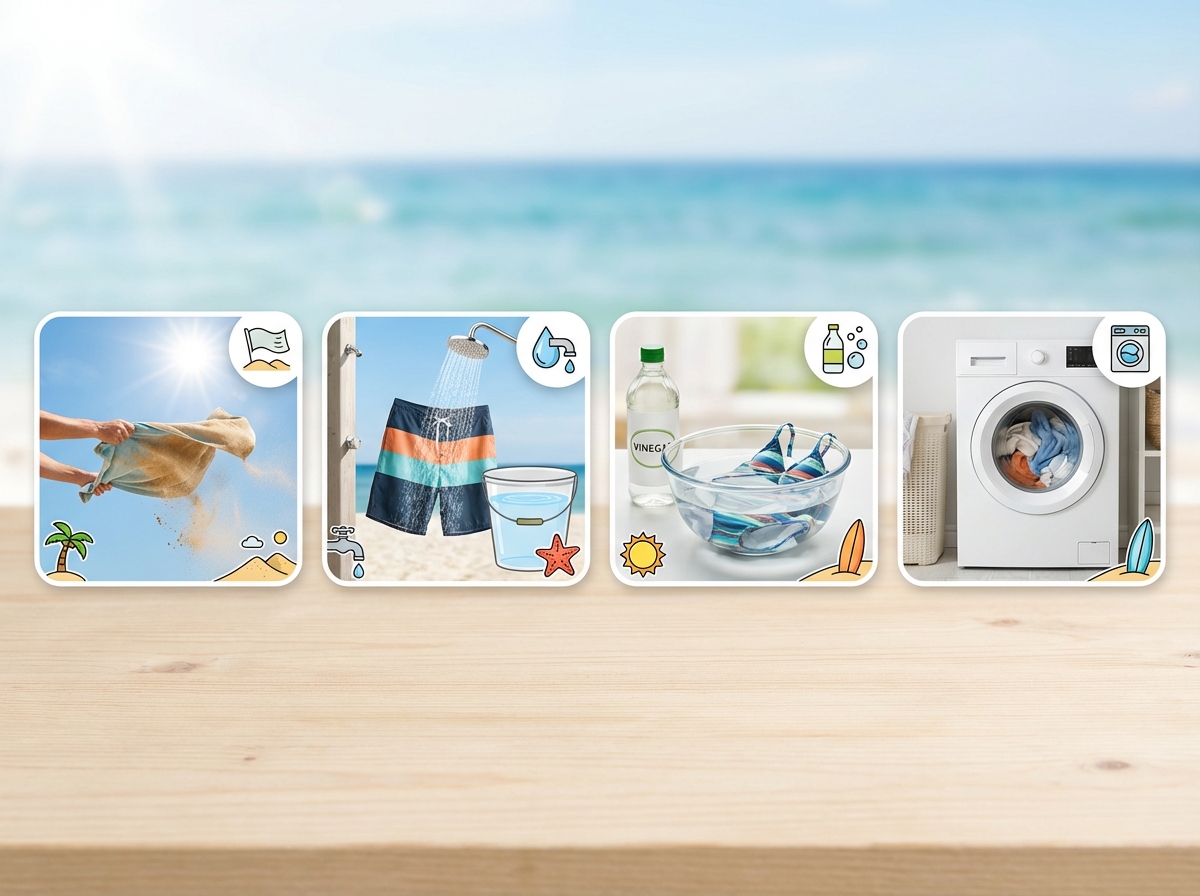 Hướng dẫn xử lý muối và cát trên đồ biển sau chuyến đi