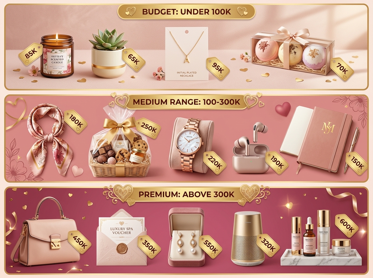 Gợi ý quà Ngày của Mẹ theo ngân sách: dưới 100K, 100-300K, và trên 300K