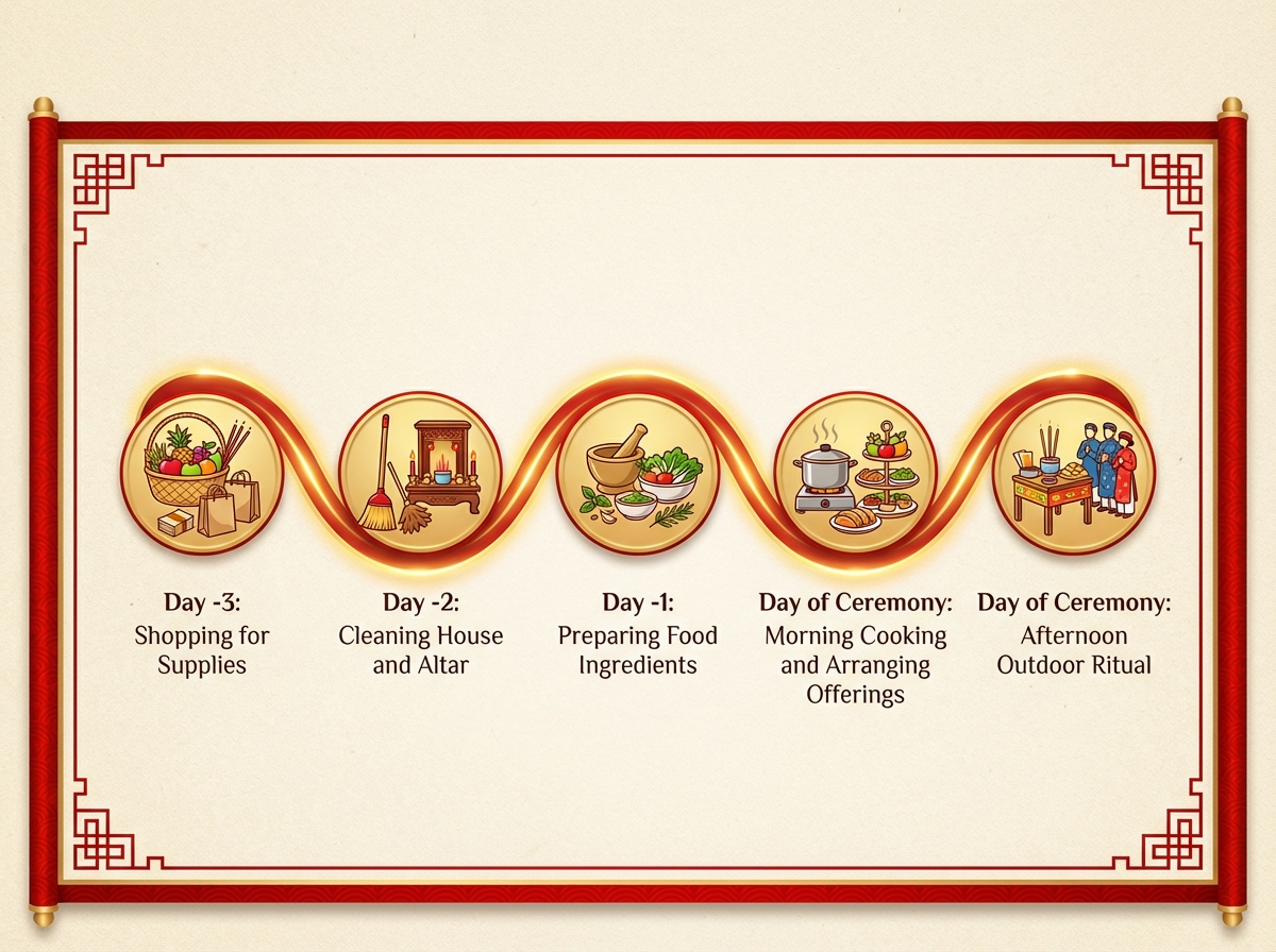 Timeline chuẩn bị cúng rằm tháng 7: từ 3 ngày trước đến ngày cúng