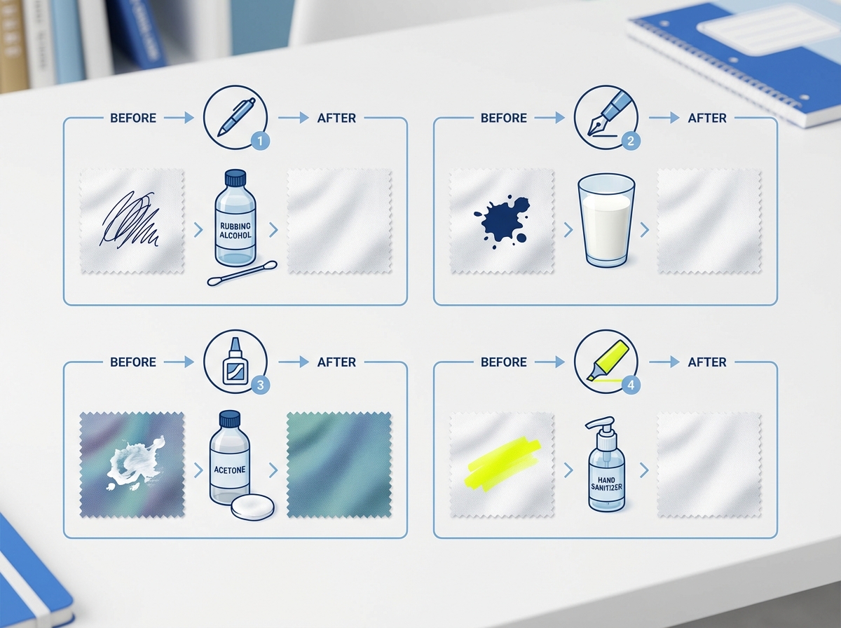 Infographic 4 loại vết mực trên đồng phục và cách tẩy từng loại