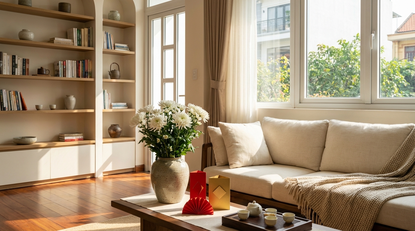 Ngôi nhà sạch sẽ gọn gàng sau tổng vệ sinh cuối năm đón năm mới