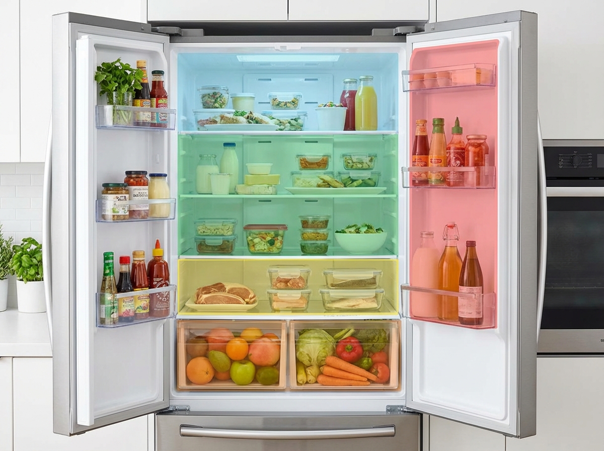 Sơ đồ phân vùng tủ lạnh theo nhiệt độ