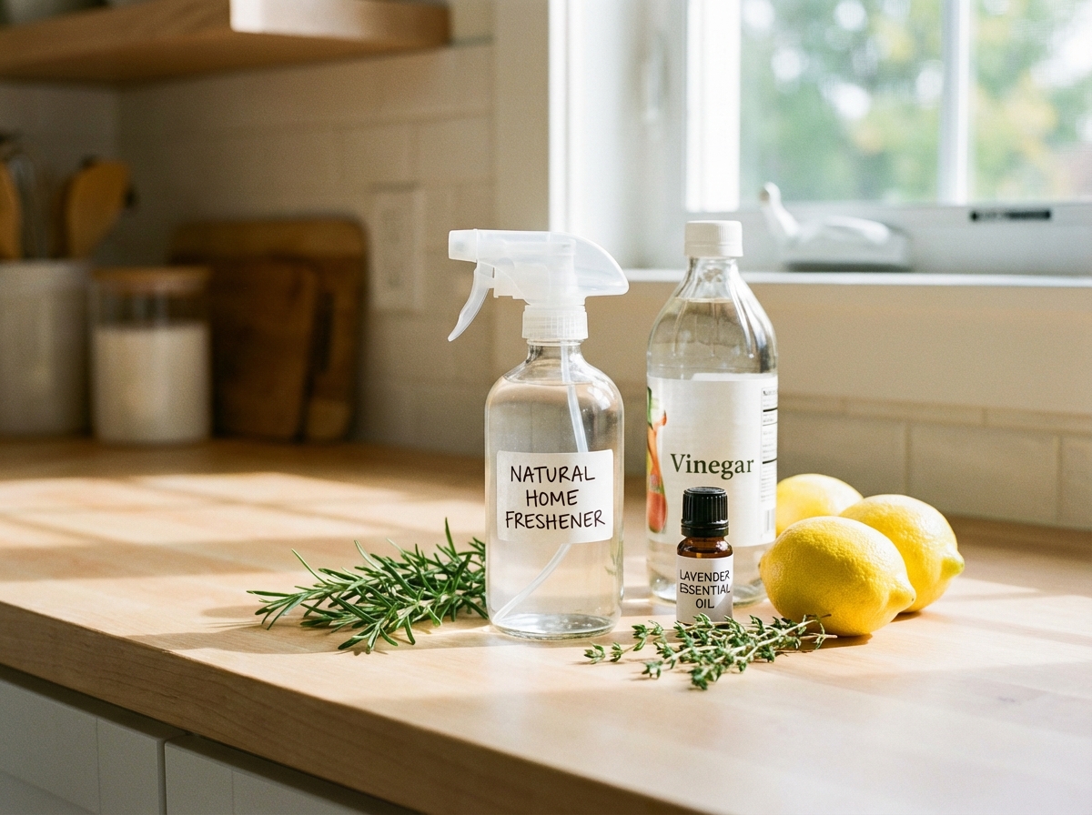 Chai xịt khử mùi tự nhiên tự pha từ giấm và tinh dầu