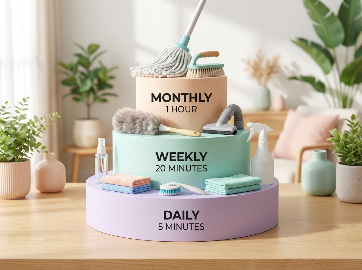 Ba tầng việc nhà: Daily, Weekly, Monthly