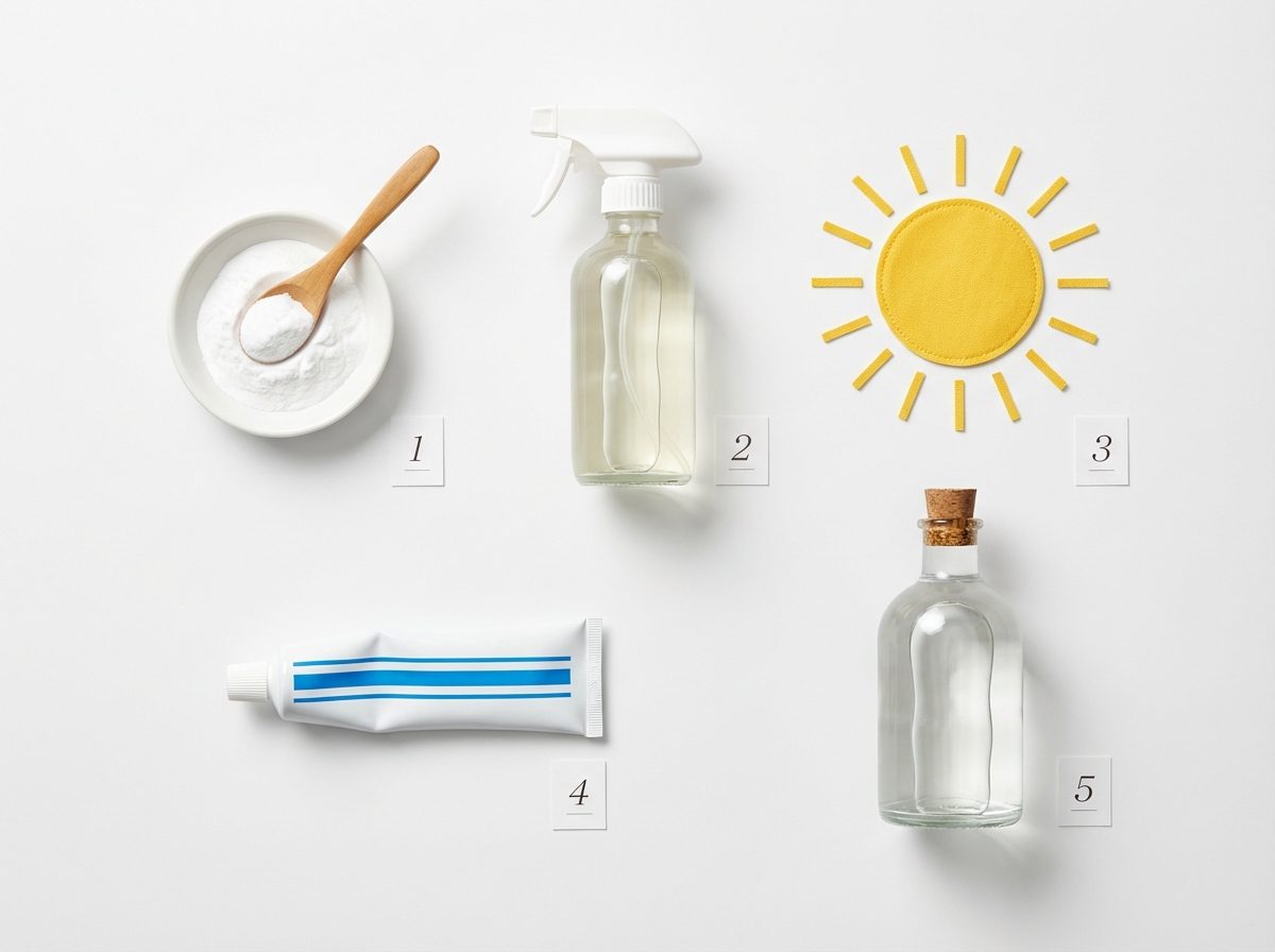 5 phương pháp tẩy trắng nhựa: baking soda, nước tẩy, phơi nắng, kem đánh răng, giấm
