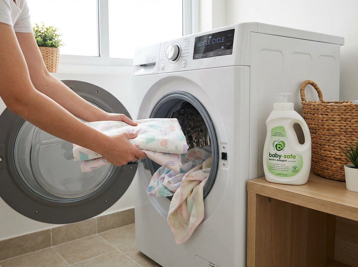 Ga cũi bé trong máy giặt, chế độ nhẹ