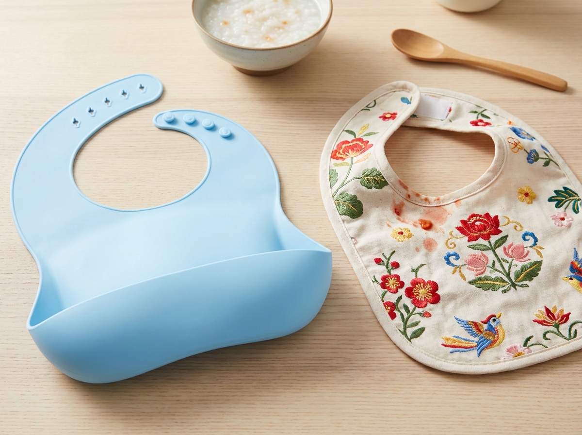 Yếm ăn silicone dễ lau so với yếm vải