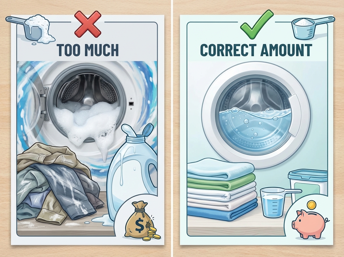 10 mẹo tiết kiệm nước giặt hiệu quả - liều lượng đúng
