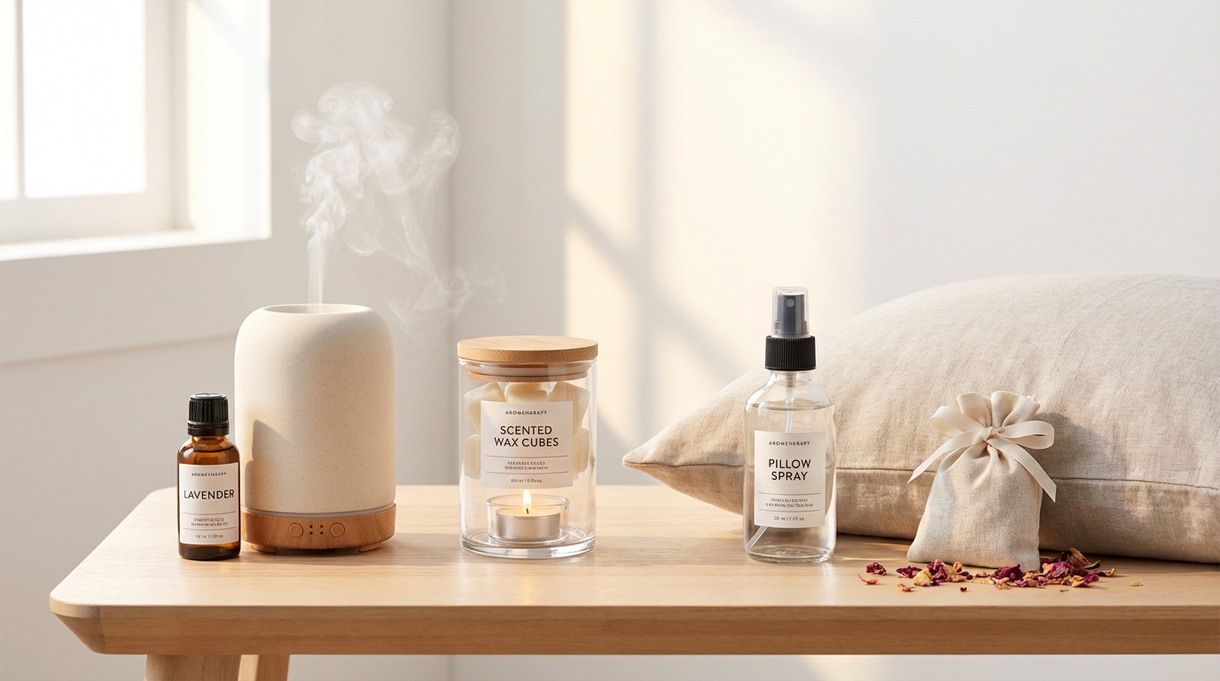 Các cách sử dụng hương thơm trong phòng ngủ: máy khuếch tán, sáp thơm, xịt gối, túi thơm