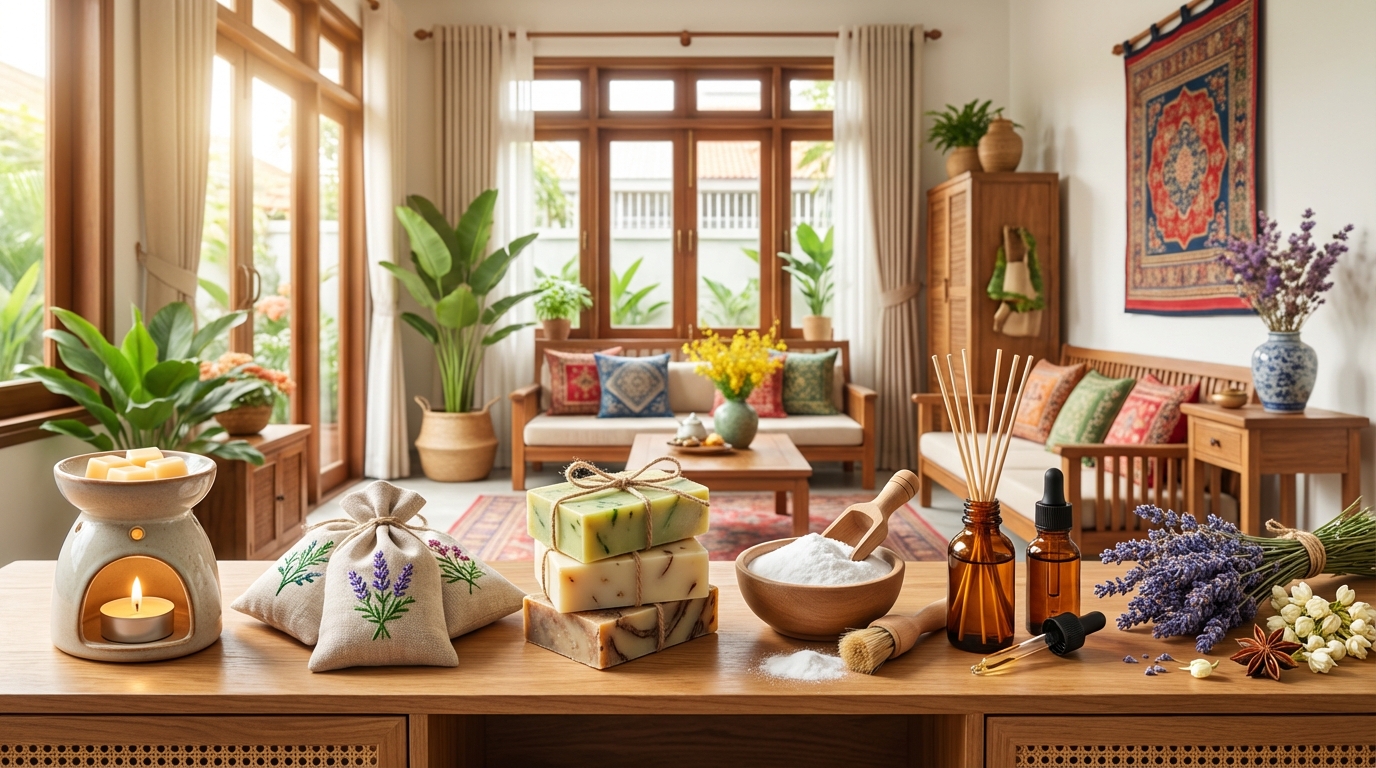 6 cách làm thơm tủ quần áo: sáp thơm, túi thơm, xà phòng, baking soda, tinh dầu, hoa khô