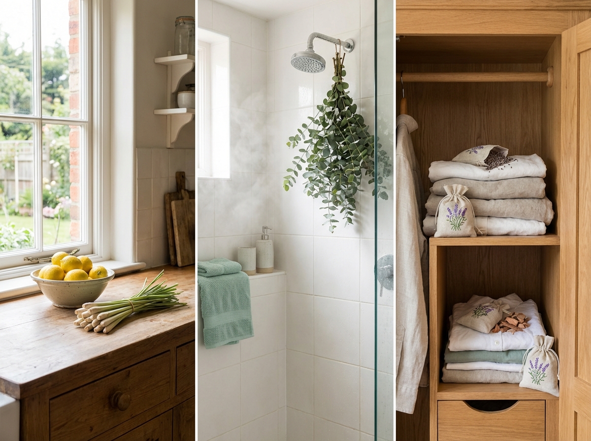 Hương thơm cho nhà bếp, nhà tắm và tủ quần áo: citrus tươi mát và eucalyptus sạch sẽ