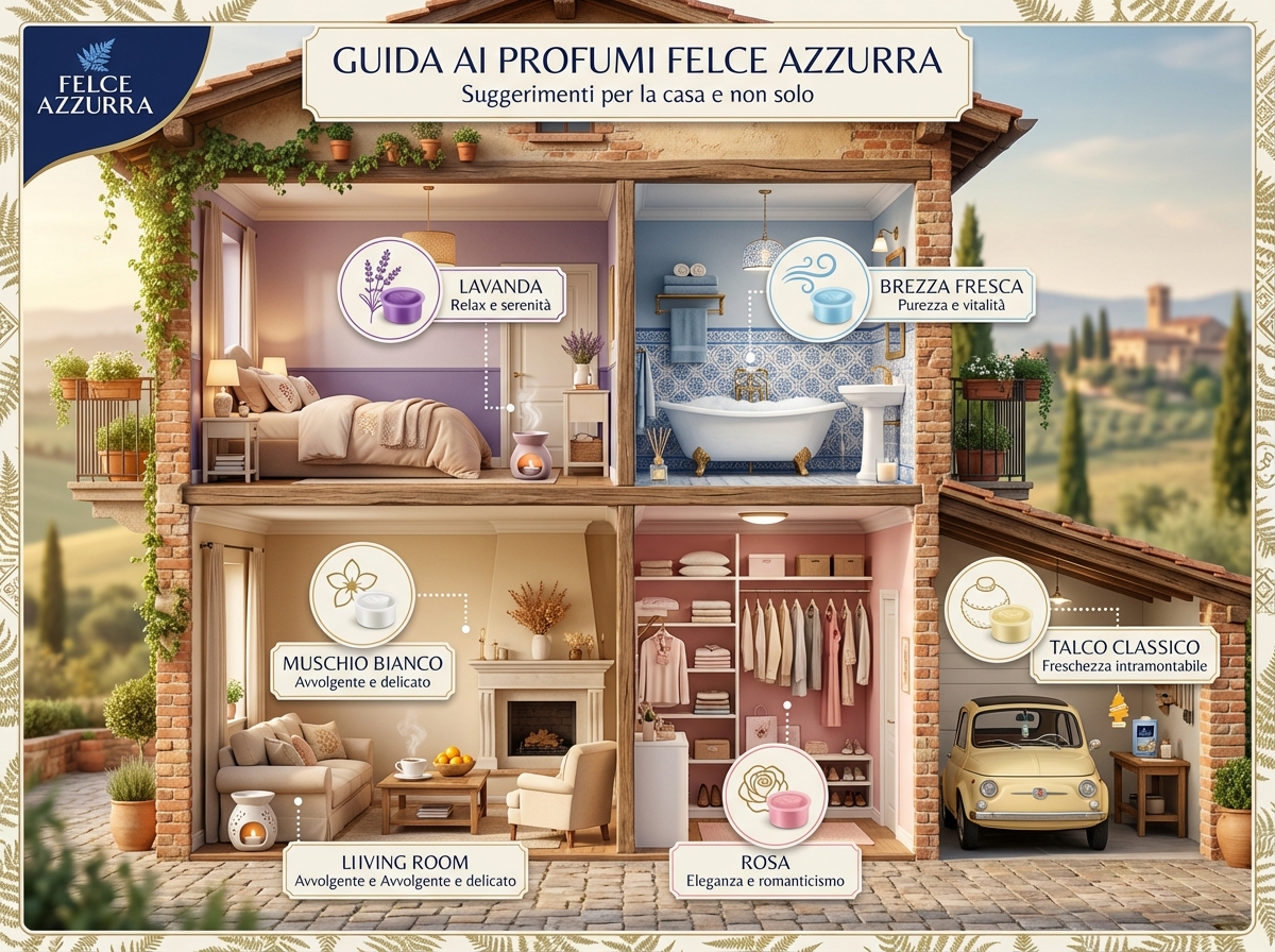 Hướng dẫn chọn mùi Felce Azzurra theo từng phòng trong nhà