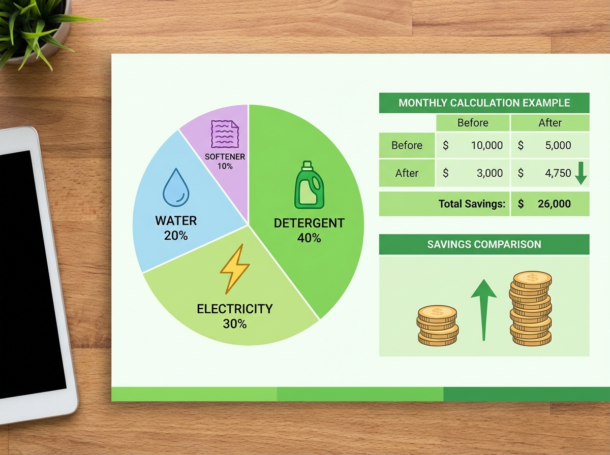 Bảng tính chi phí giặt giũ hàng tháng - nước giặt, điện, nước xả