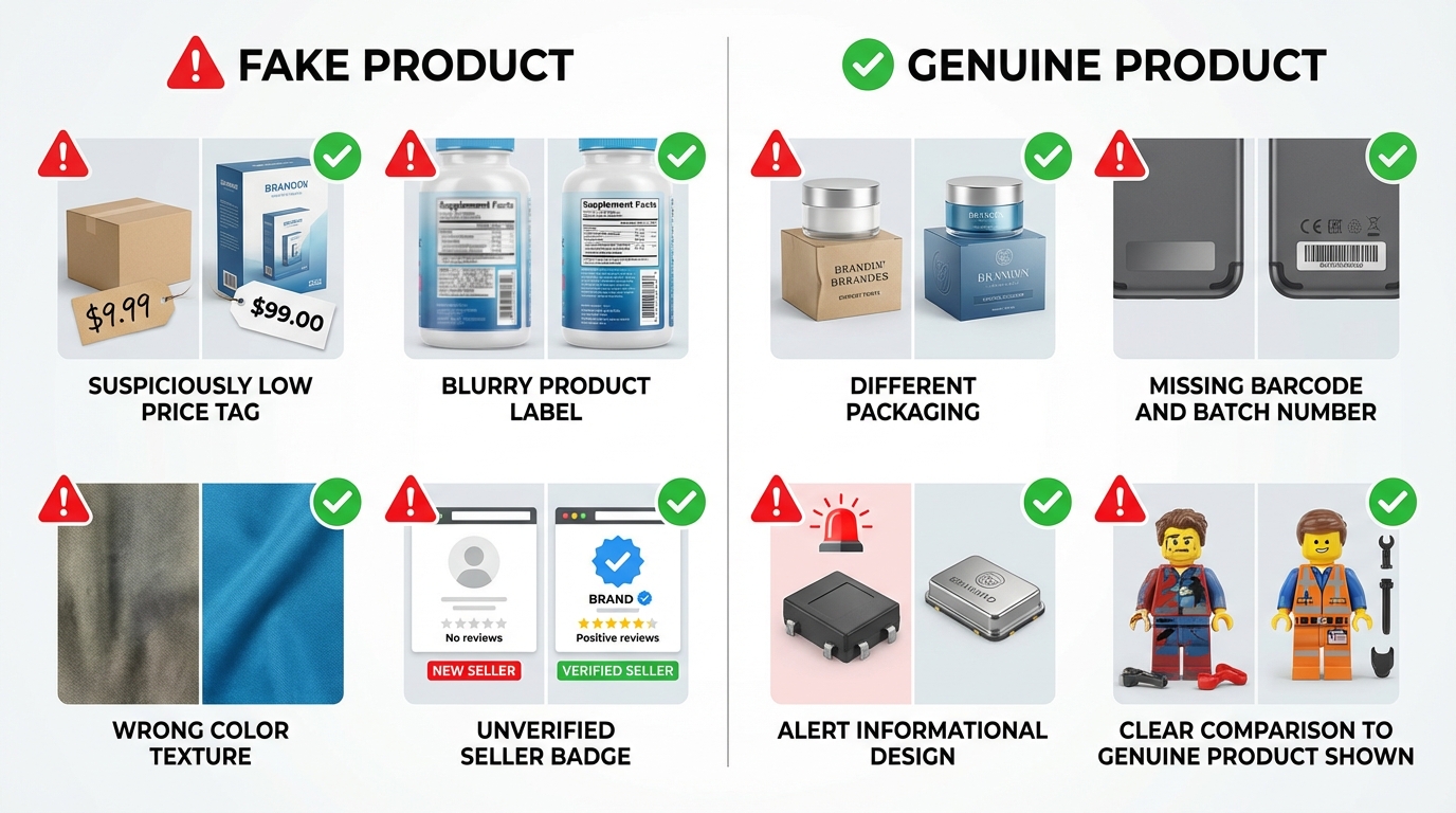 8 dấu hiệu nhận biết hàng giả: giá rẻ bất thường, nhãn mờ, bao bì khác, không mã vạch