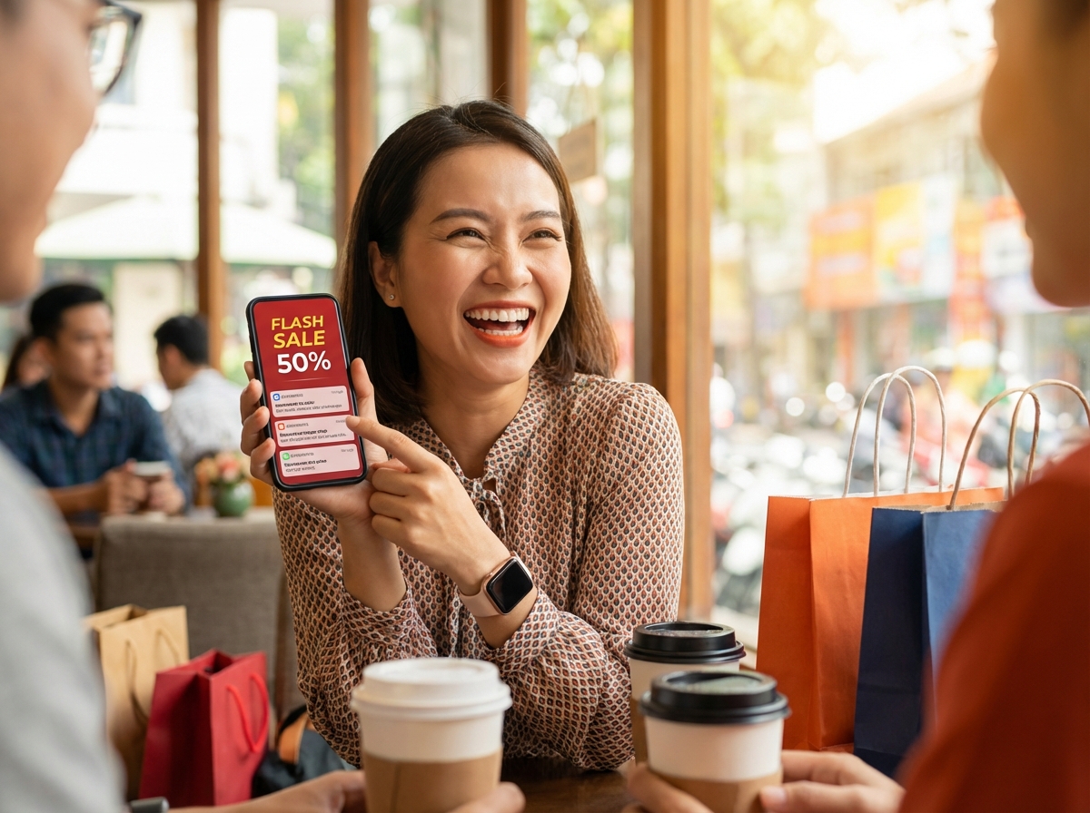 Flash sale trên điện thoại - cơ hội mua sắm online tiết kiệm