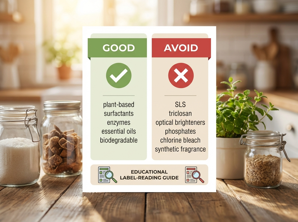 Bảng thành phần sản phẩm tẩy rửa: tốt và cần tránh