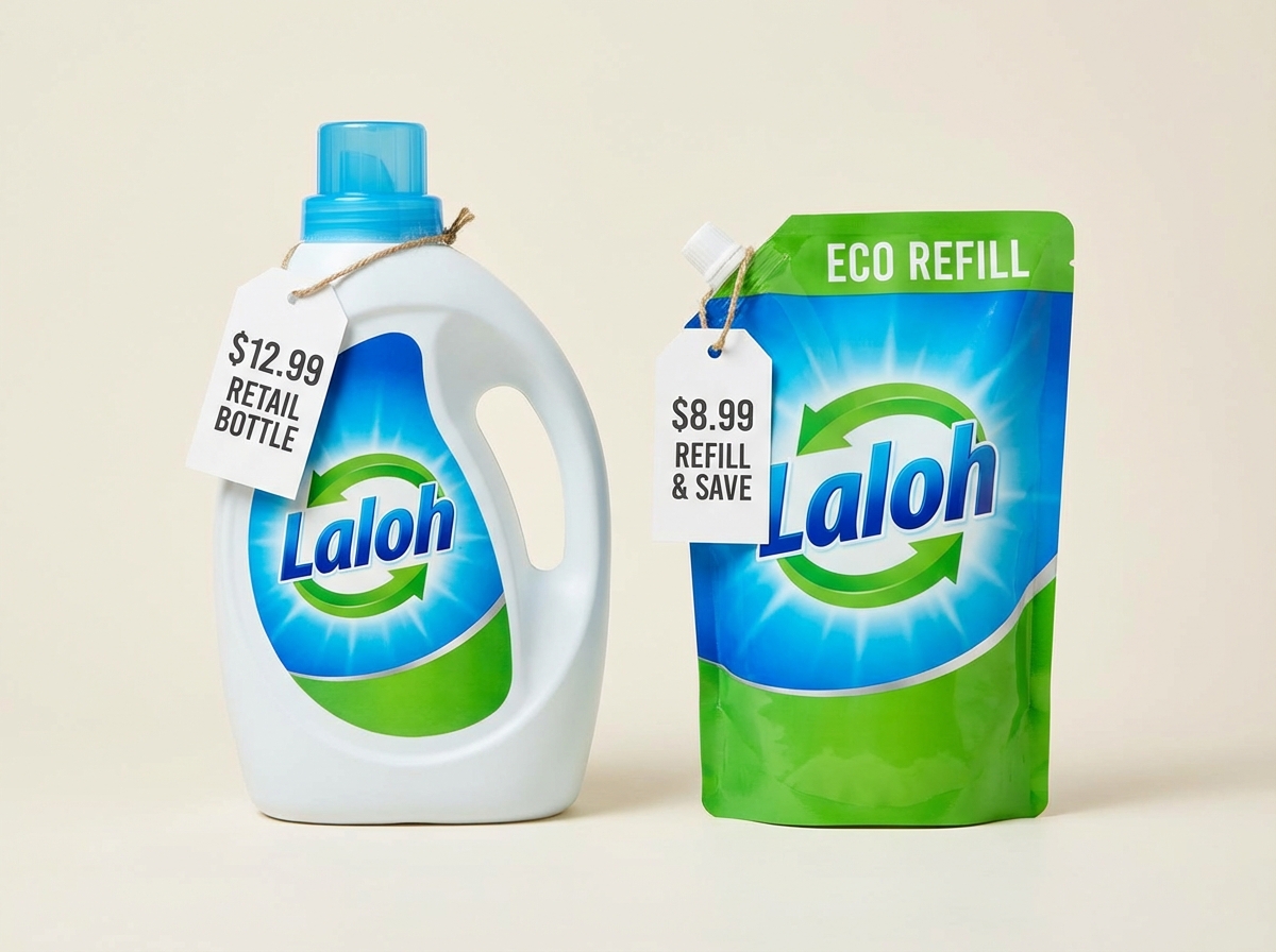 So sánh chai nước giặt và túi refill - giá và tiện dụng