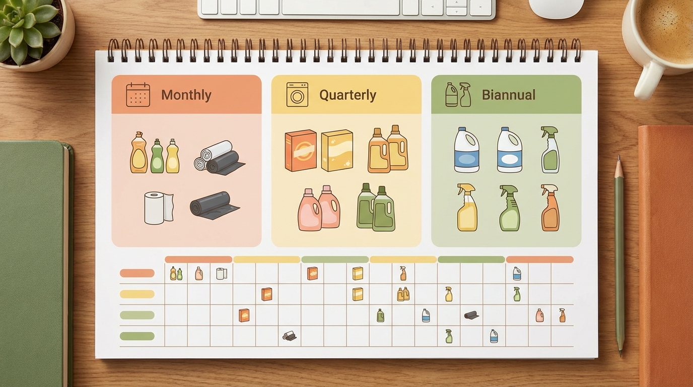 Lịch mua sắm theo tần suất cho gia đình